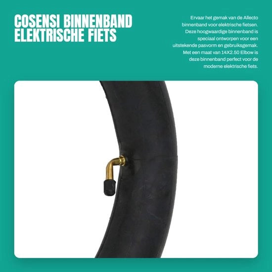 Pneumatico interno per bicicletta elettrica - Facile da utilizzare - 14X2.50 Elbow - Alta qualità gomma butilico - Antiscivolo e resistente all'abrasione - Adatto per...