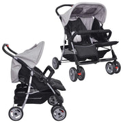 Passeggino Gemellare in Acciaio Grigio e Nero CFW1926908