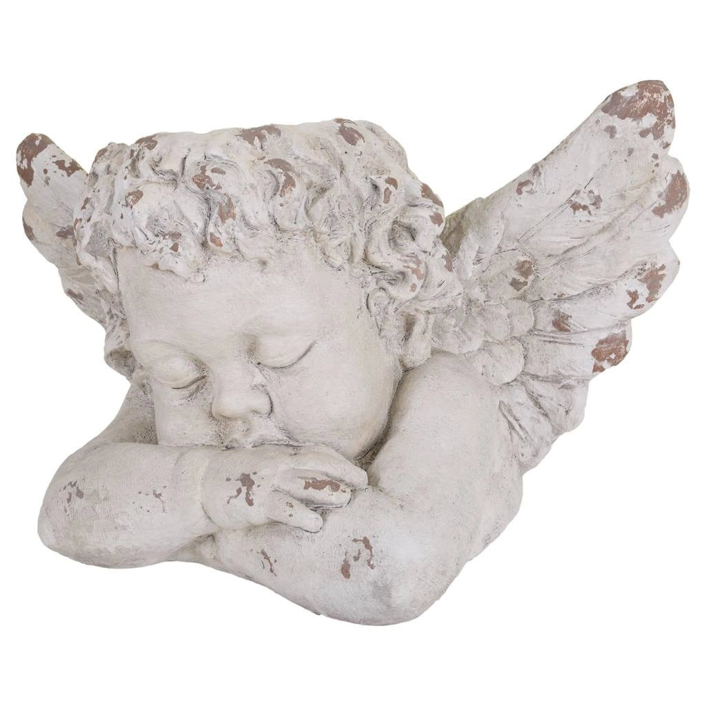 Fioriera angelo in magnesio bianco, 59x36x36h cm