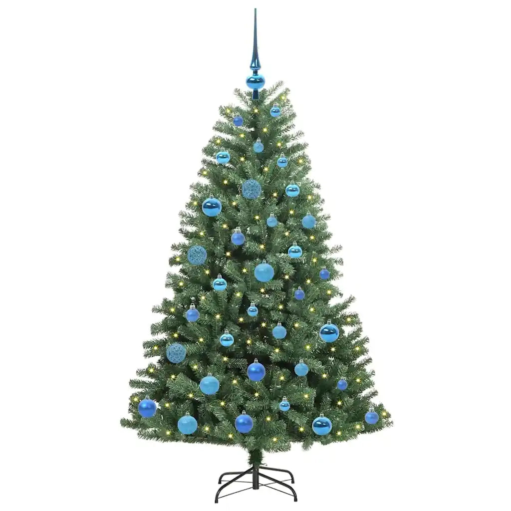 Albero di Natale Artificiale-Albero Natalizio con Rami Pieghevoli Verde 150 cm 262517