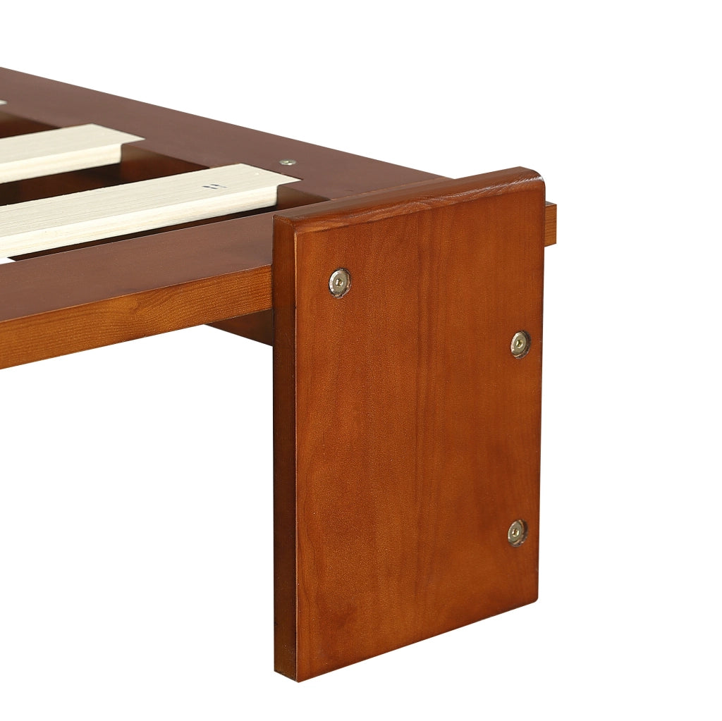 Letto imbottito singolo 90x200 cm marrone scuro con testiera imbottita
