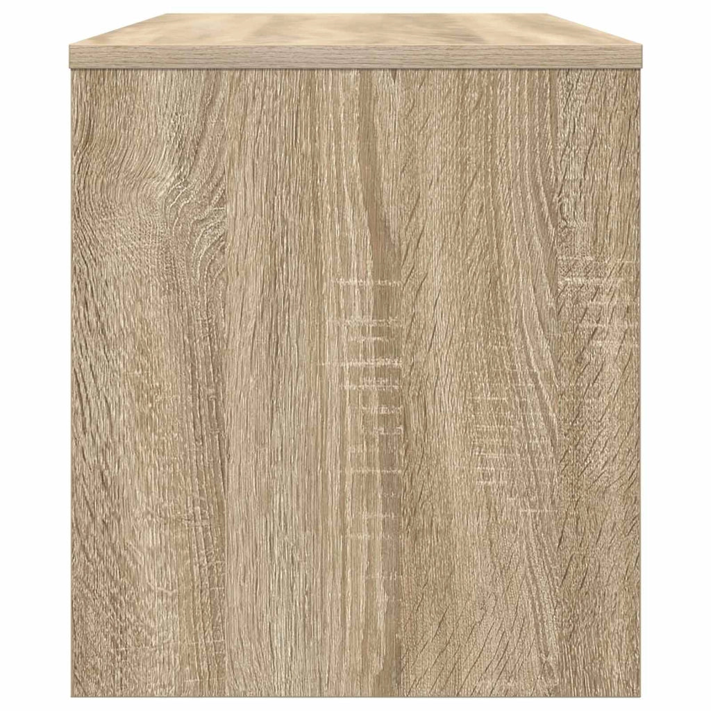 Mobile TV basso rettangolare moderno 80 x 35 x 40 cm con elegante spazio di archiviazione in legno ingegnerizzato rovere Sonoma 02_0058347