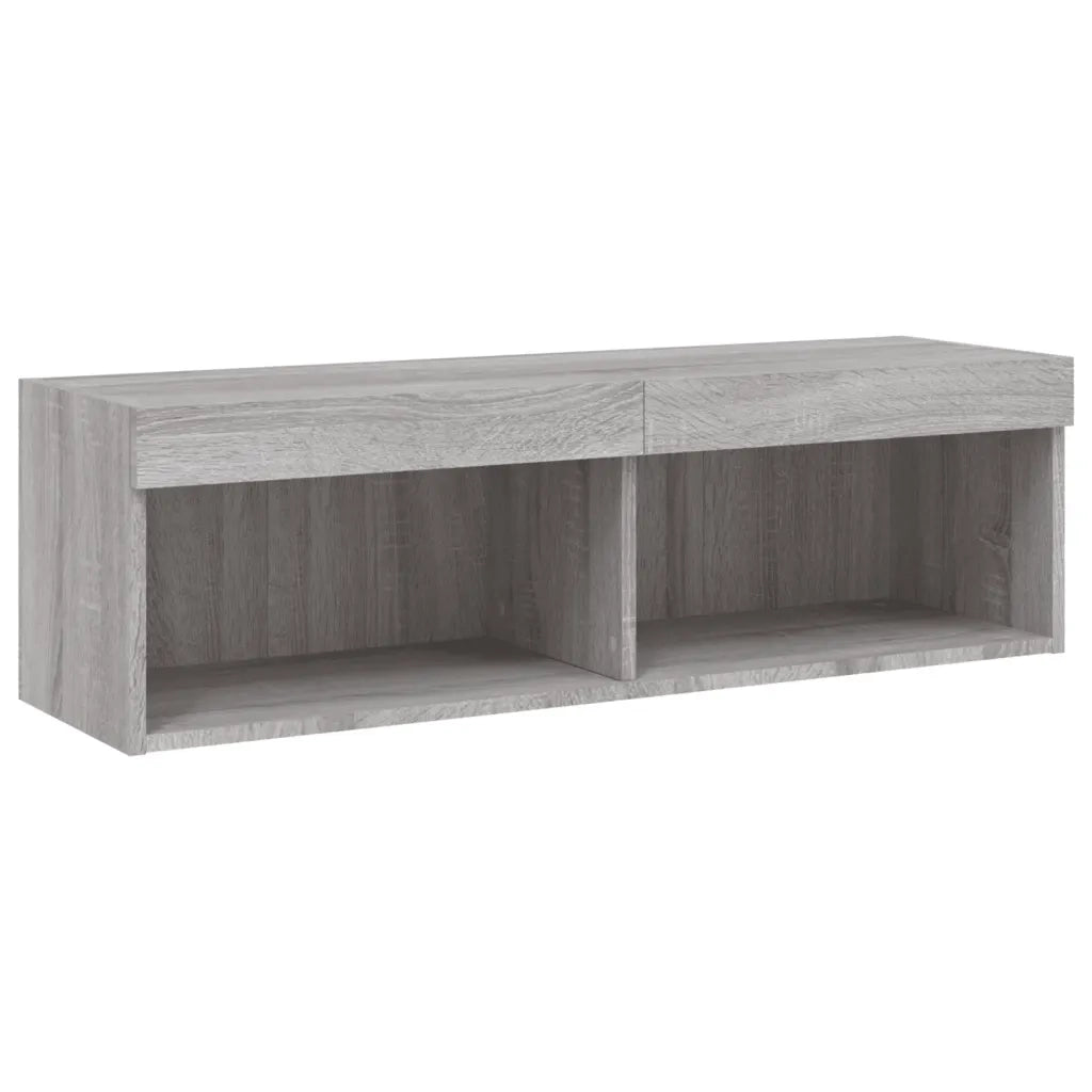 vidaXL Mobili TV a Muro con LED 6pz Grigio Sonoma Legno Multistrato