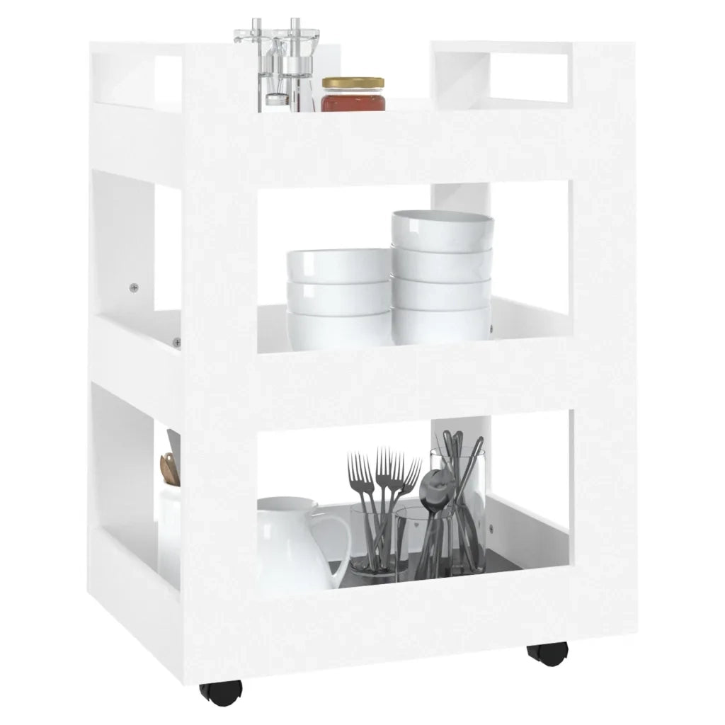 Carrello da Cucina Bianco 60x45x80 cm in Legno Multistrato 816816
