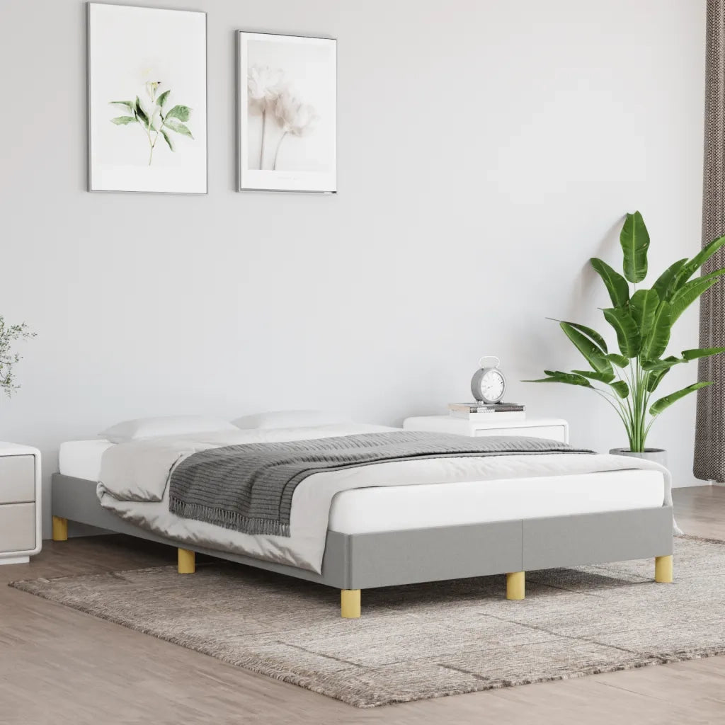 Letto matrimoniale | Letto per adulti | Giroletto senza Materasso Grigio Chiaro 120x190 cm in Tessuto
