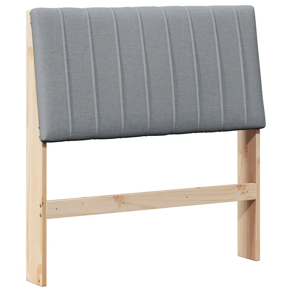 Testiera imbottita Grigio chiaro 90 cm Pino massello