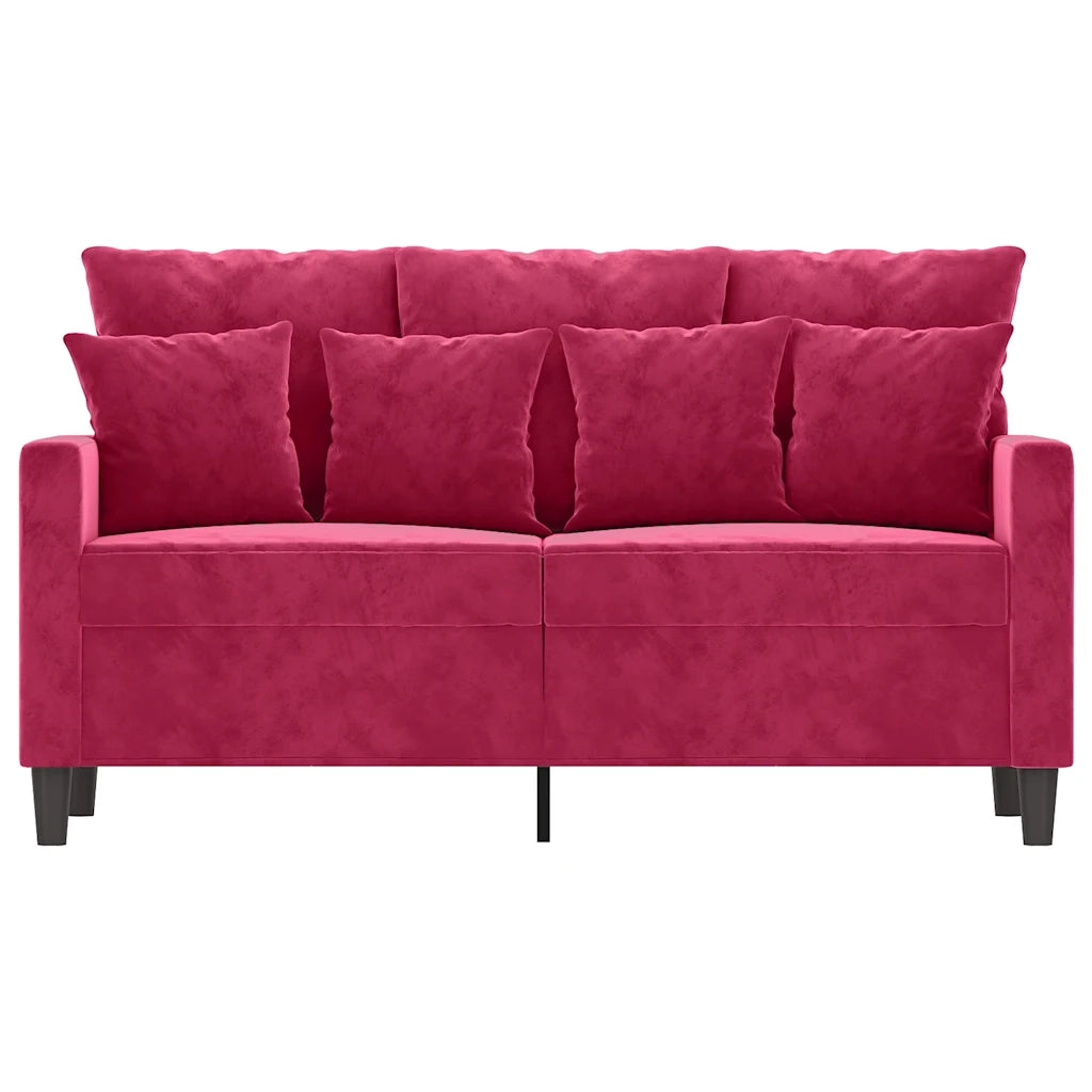 Divano | Divano da soggiorno | Sofa a 2 Posti Rosso Vino 120 cm in Velluto
