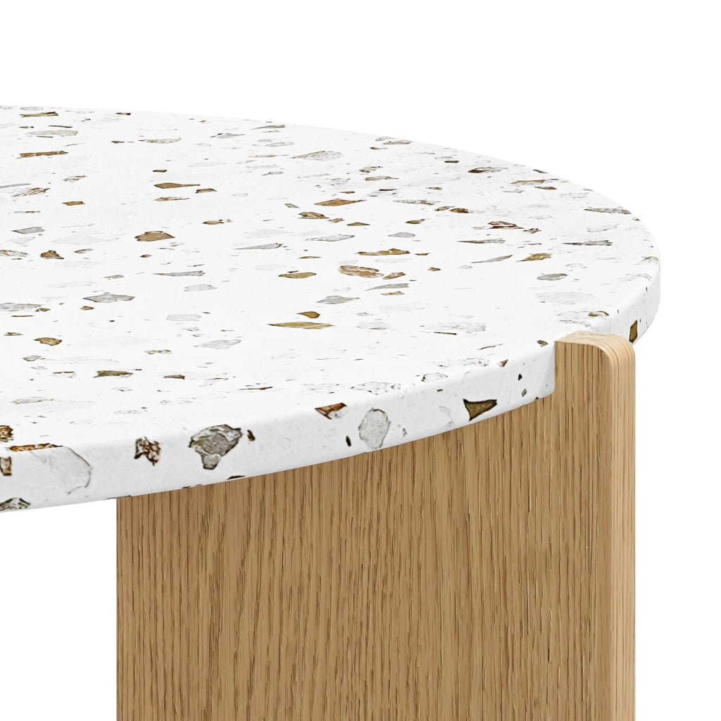 TAVOLINO Set da 2 pezzi 70x70x35 cm + 50x50x45,5 cm MDF Bianco e legno