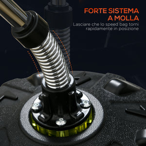 Punching Ball da Terra 147-165 cm con Base Riempibile e Ventose in PU e Plastica Nero