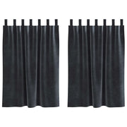 Tende Oscuranti | Tende Blackout 2 pz Grigio scuro 140 x 140 cm Velluto
