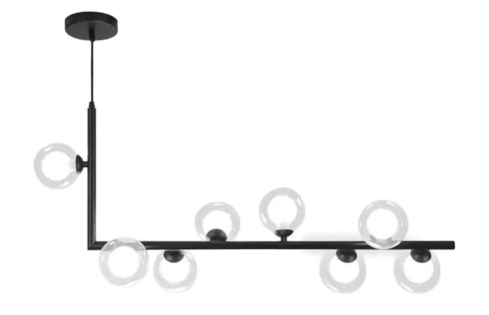 Lampada Da Soffitto Metallico Industrial Di Vetro Nero APP754-8CP