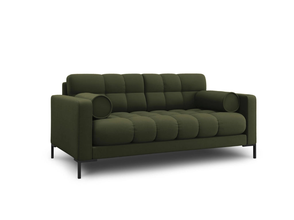 Cosmopolitan Design - Divano "Bali" 2 posti in tessuto strutturato verde 