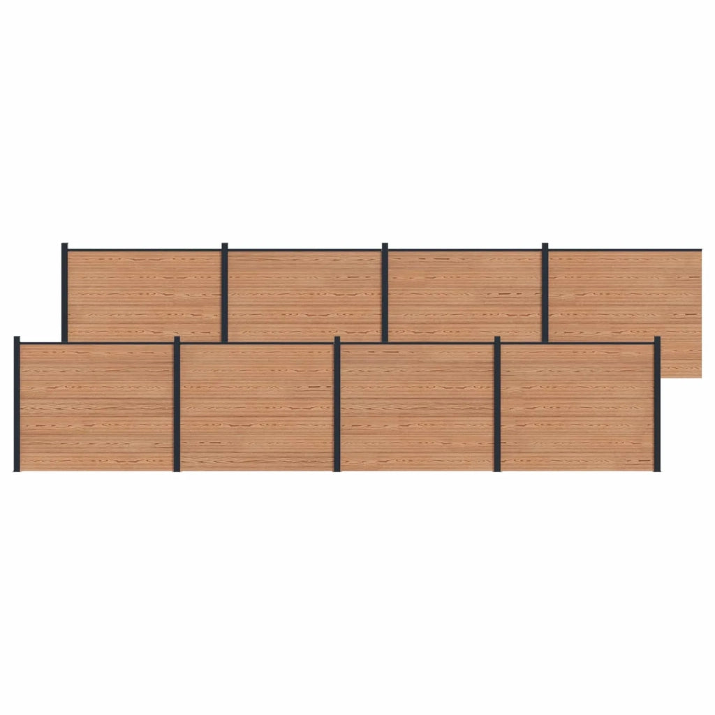 Pannello di Recinzione 8 pcs WPC e Alluminio Marrone 3429463