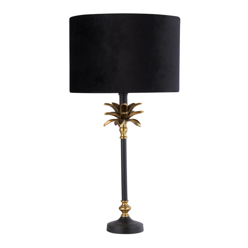Lampada Da Scrivania Contemporanea Palma Metallo Ottone E Nero 1 Luce E27