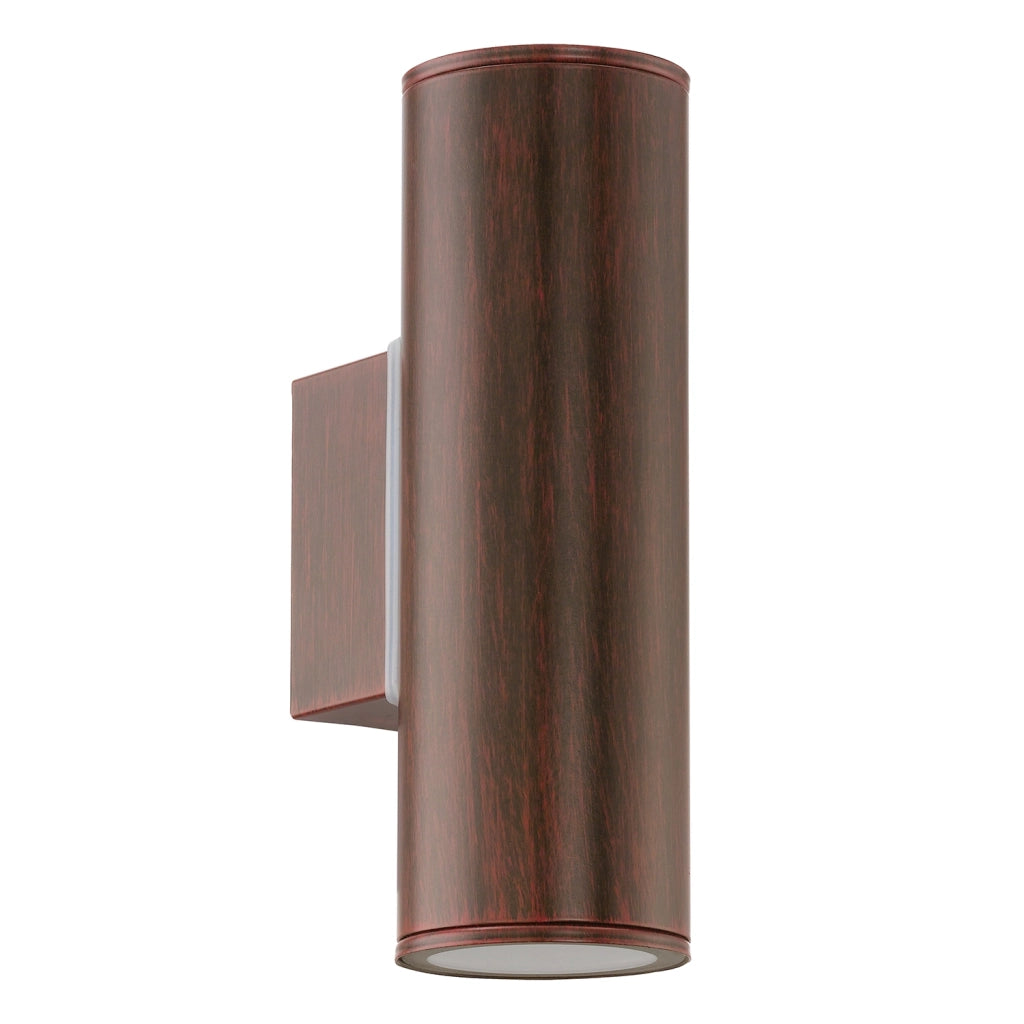 Applique Esterno Moderna Riga Metallo Marrone 2 Luce Gu10