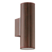 Applique Esterno Moderna Riga Metallo Marrone 2 Luce Gu10