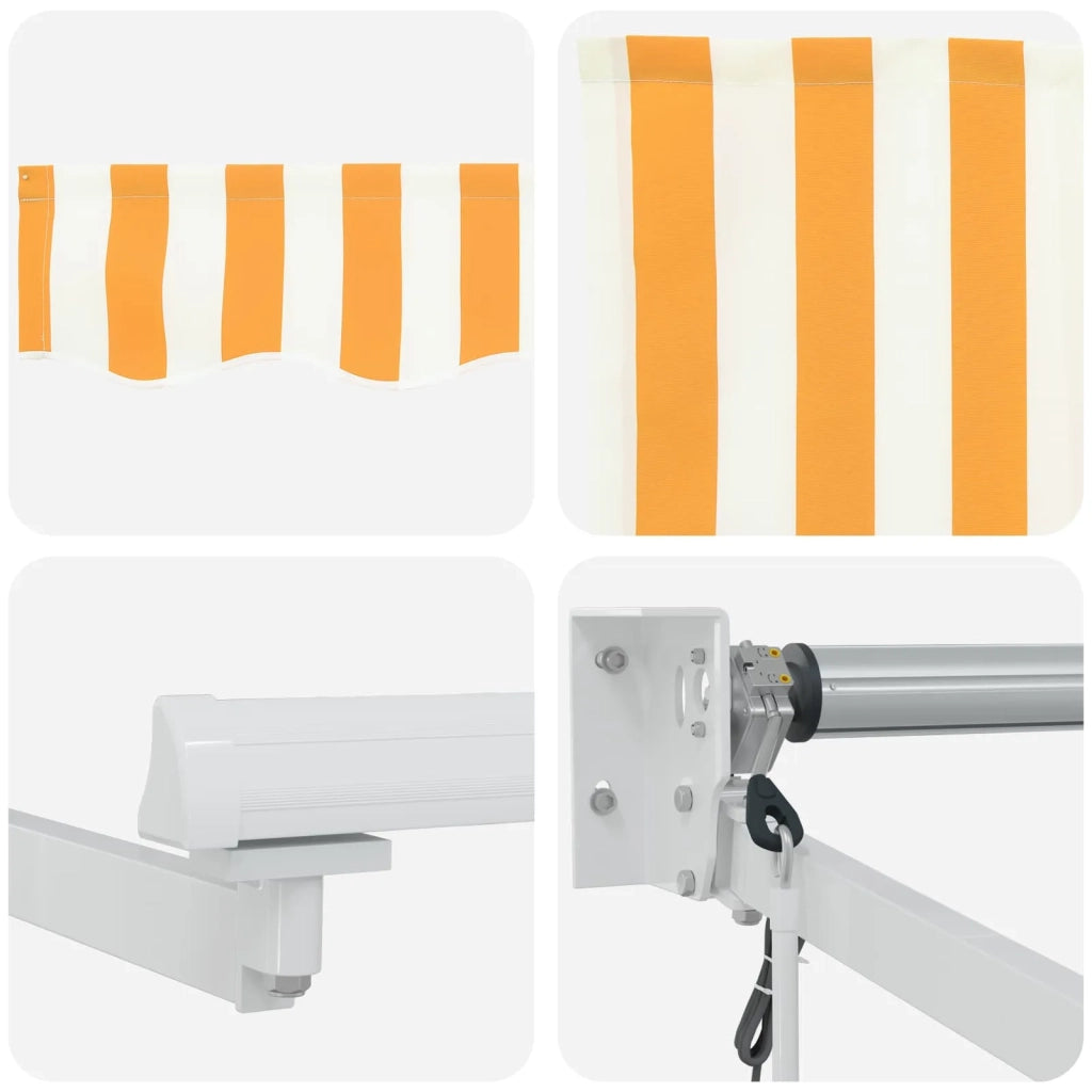 Tettuccio Elettrico Retrattile Giallo e Bianco 3,5 x 2 m CFW6260477