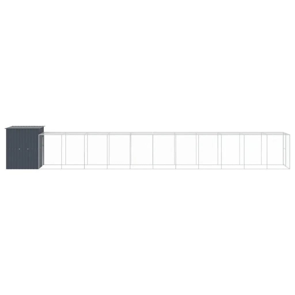 Pollaio con Area Corsa Antracite 165x1271x181cm Acciaio Zincato 3189113
