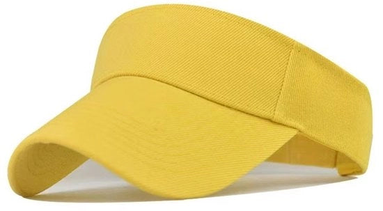 Ombrellone sportivo da sole in cotone, cappello da sole pieghevole per uomo e donna - giallo