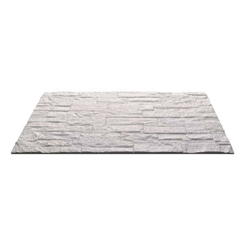 Pannello decorativo effetto pietra mattoni 3D set 12 pz 8,6 mt2 rivestimento murale in PU 120 x 60 x 2,5 Quarzite Bianco