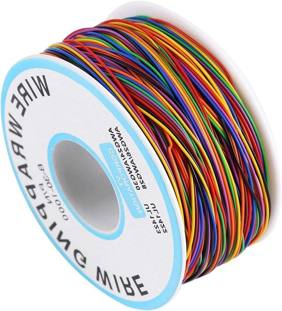 Cavo di isolamento in rame 30 AWG 8 conduttori, cavo di collegamento per breadboard in rame tinto, 280 m, cavo di prova in plastica isolante