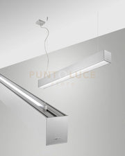 TURNER SOSPENSIONE A DOPPIA EMISSIONE ALLUMINIO WW 29W+15W 3000K 3470+1290LM PRISMATIC 100CM DIMMERABILE DALI