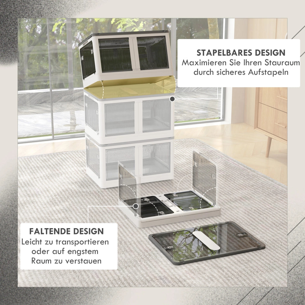 Cestino Folding Bianco Grigio ¨C zephmum ¨C 60x42x34 cm