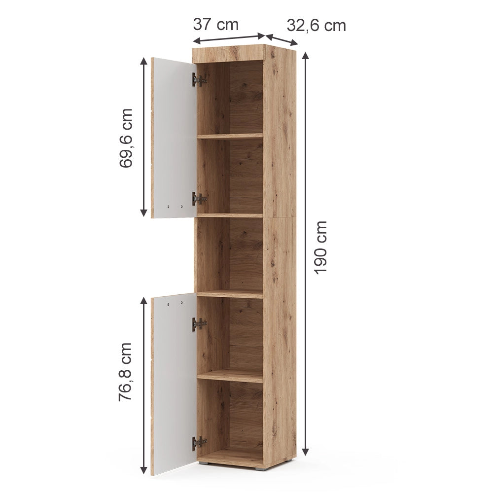 Mobile bagno alto Luna Quercia Wotan 37 x 190 cm Vicco