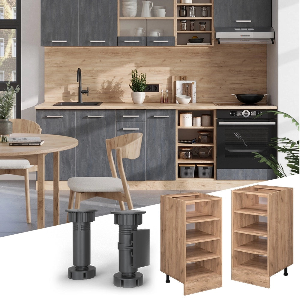 Scaffale da cucina R-Line Rovere dorato/Rovere dorato 40 cm, PL Marmo Vicco