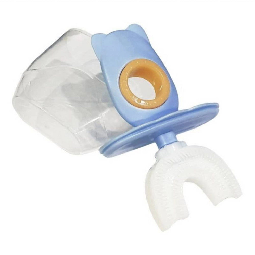 Trade Shop - Set 2 Spazzolino Da Denti Per Bambini 2-6 Anni A Forma Di U Setole In Silicone -