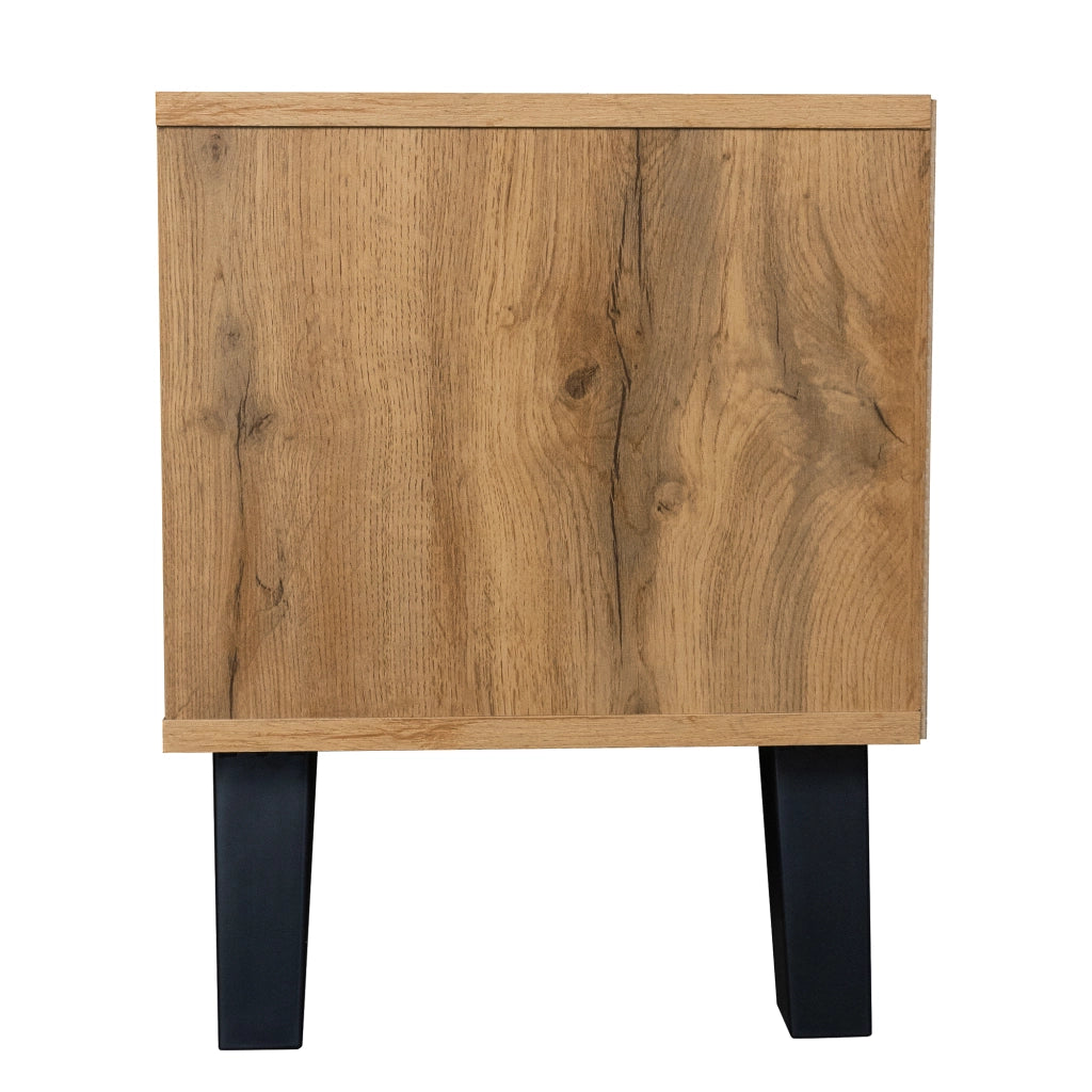 Mobile TV 160.5x35.5x45 cm; 2 ante e 2 vani aperti; chiusure ammortizzate; pannello truciolare; colore naturale