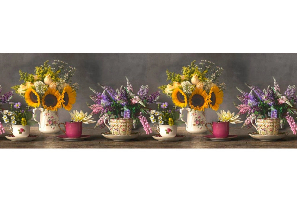 Tappeto Passatoia Cucina Antiscivolo Sottolavello Digitale Fantasie Varie - 50x280 - Vaso Girasoli
