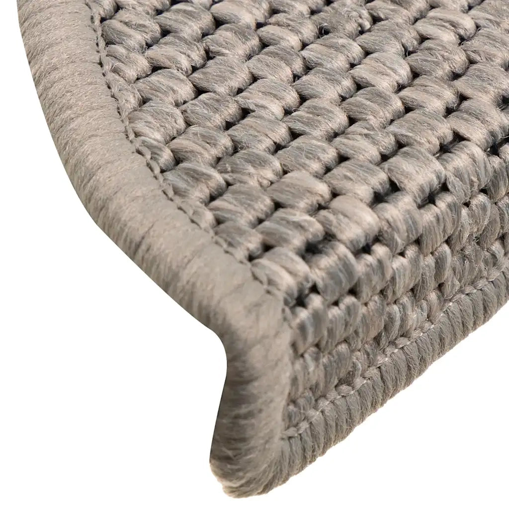 Tappeti Autoadesivi Scale Aspetto Sisal 15pz 56x17x3cm Argento 326859