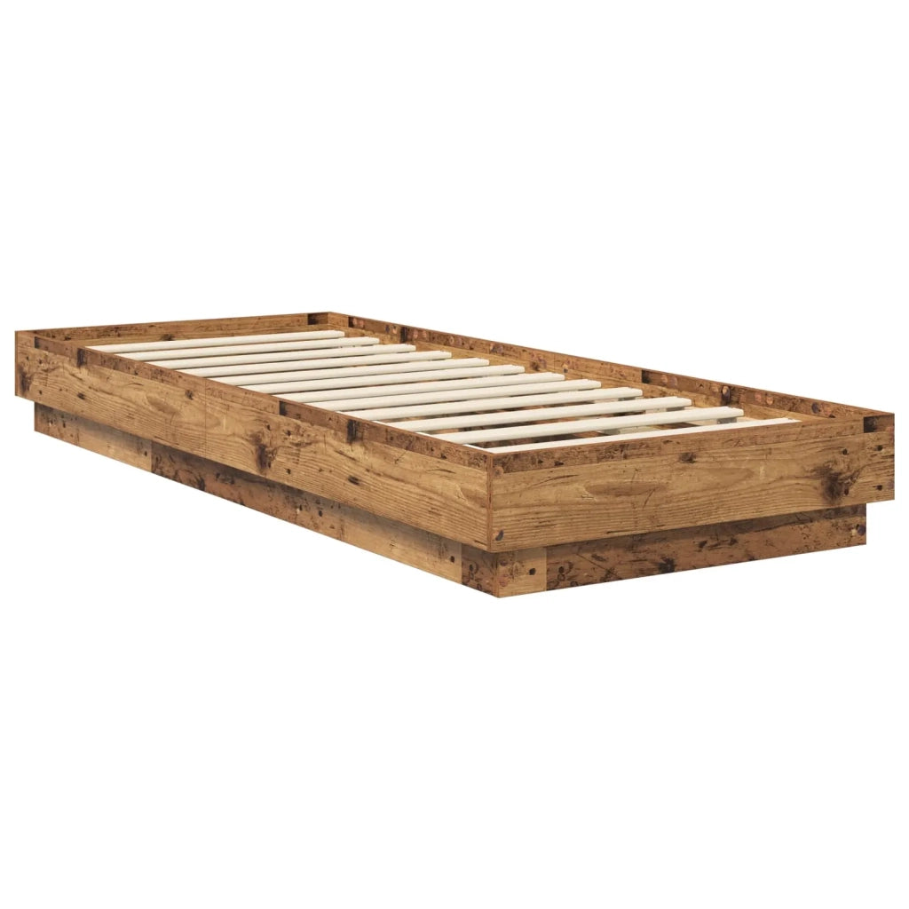 Letto con LED Legno antico 80 x 200 cm Legno ingegnerizzato