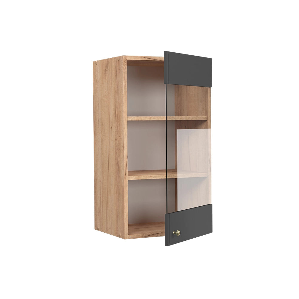Vicco Mobile da cucina in vetro Antracite-oro 40 cm