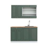 Cucina completa Fame-Line Verde-oro rustico/Bianco 140 cm, PL Rovere Vicco