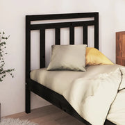 Testiera per Letto-Testata-Testiera Decorativa Nera 95x4x100 cm in Legno Massello di Pino 592436