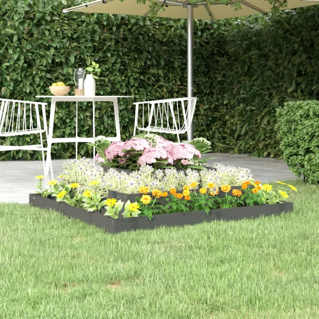 Fioriera | Cassetta per fiori | Vaso Grigia 110x110x27 cm in Legno Massello di Pino
