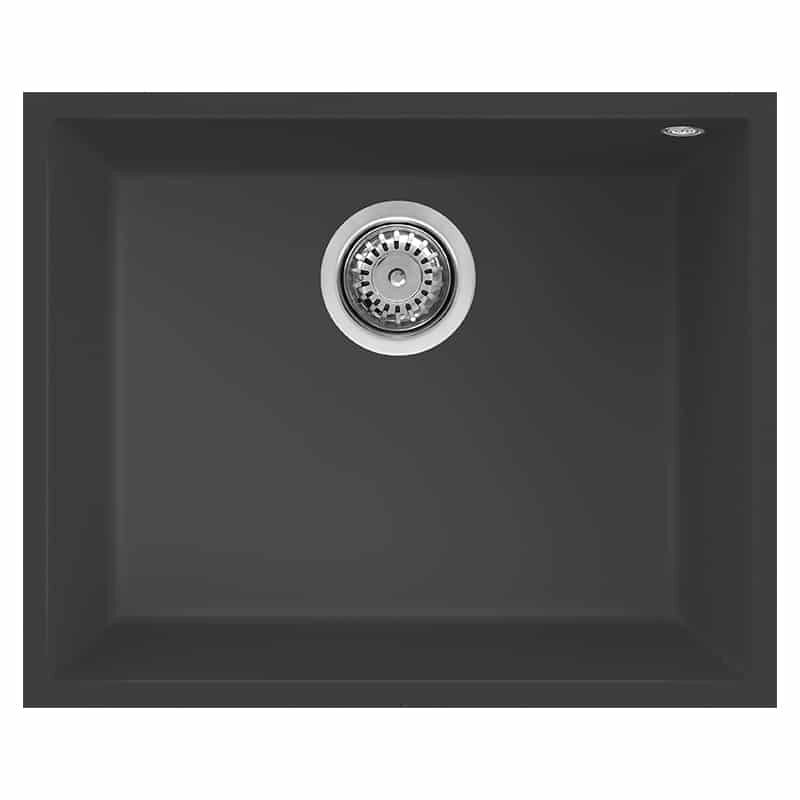 Lavello Elleci Incasso 1 vasca 54x44 Quadra 105 Sottotop Granitek Antracite LGQ10559BSO