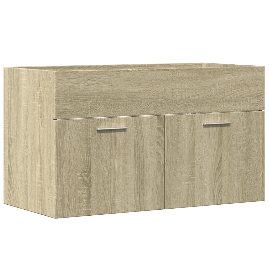 Mobile Sottolavabo-Armadietto da bagno Rovere Sonoma 80x38,5x46cm Legno Multistrato