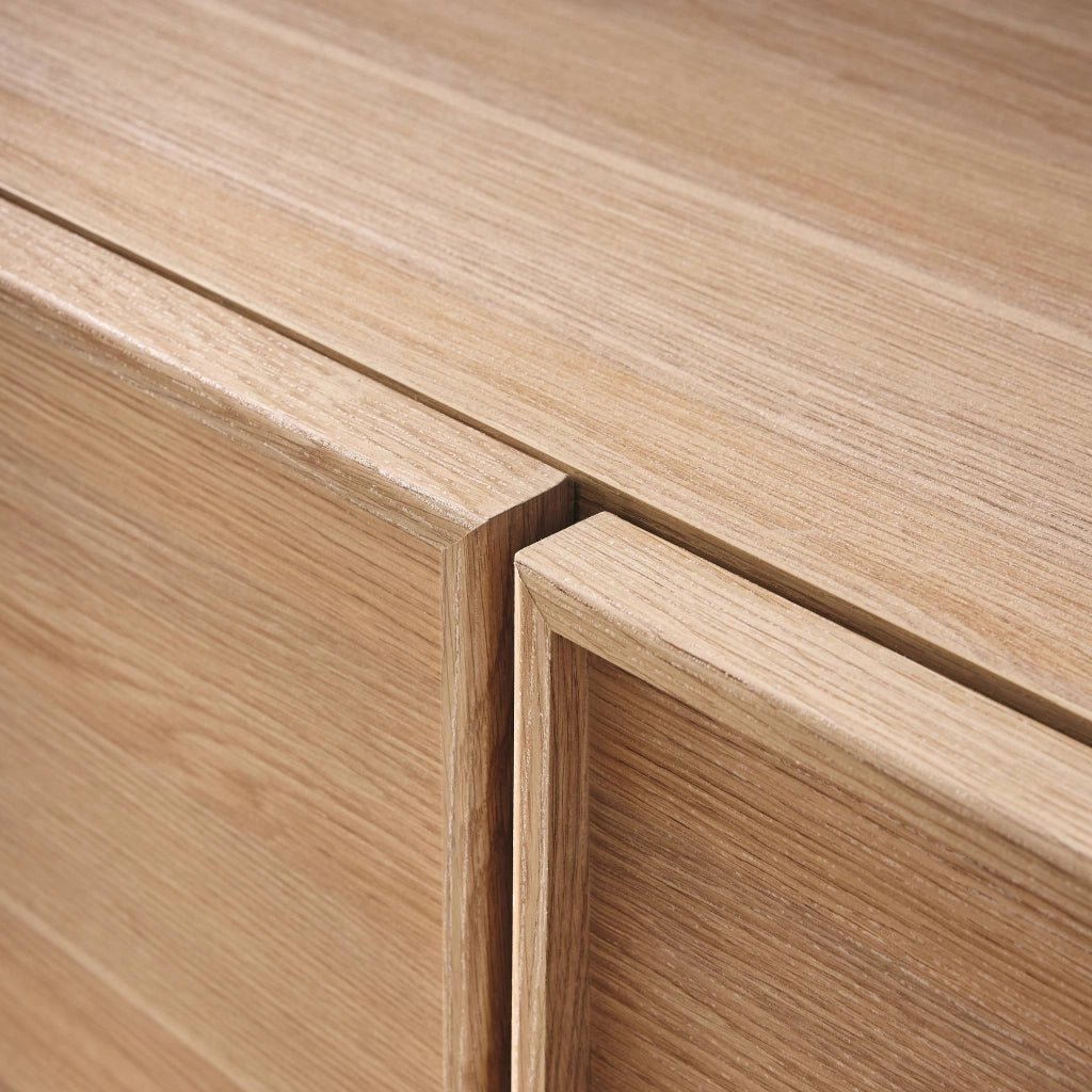 Mobile tv decorazione legno 3 ante 140cm, marrone naturale