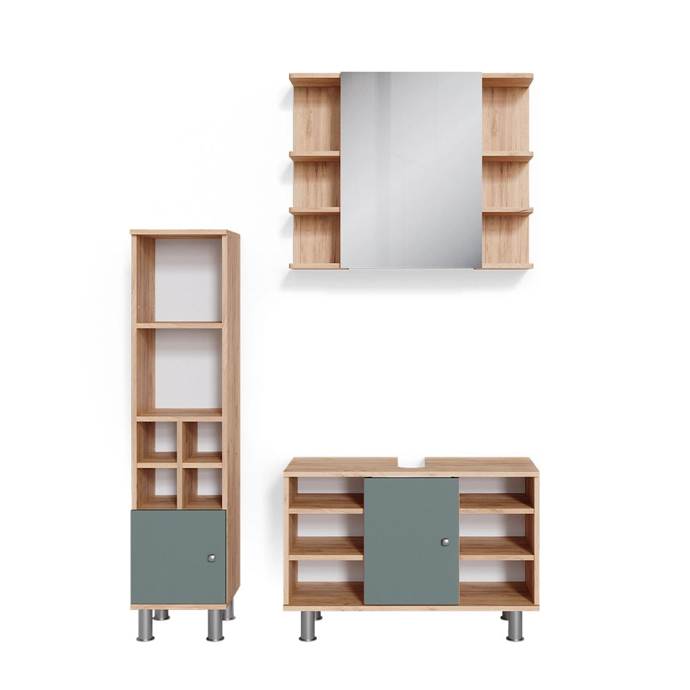 Vicco Set mobili bagno Verde 3 parti