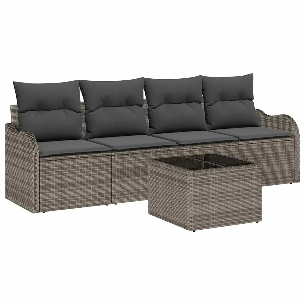 Set Divano da Giardino | Set Salotto da Giardino Grigio polyrattan