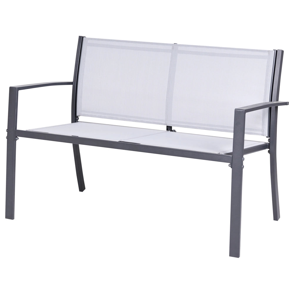 Set da giardino grigio Set da salotto in acciaio 4 posti con tavolo Stile industriale moderno Giardino Patio Balcone