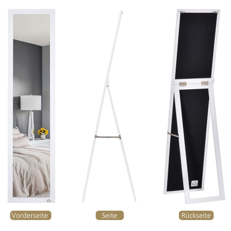 Specchio a figura intera, autoportante, da parete, con cornice in MDF, 37 x 37 x 154 cm, bianco