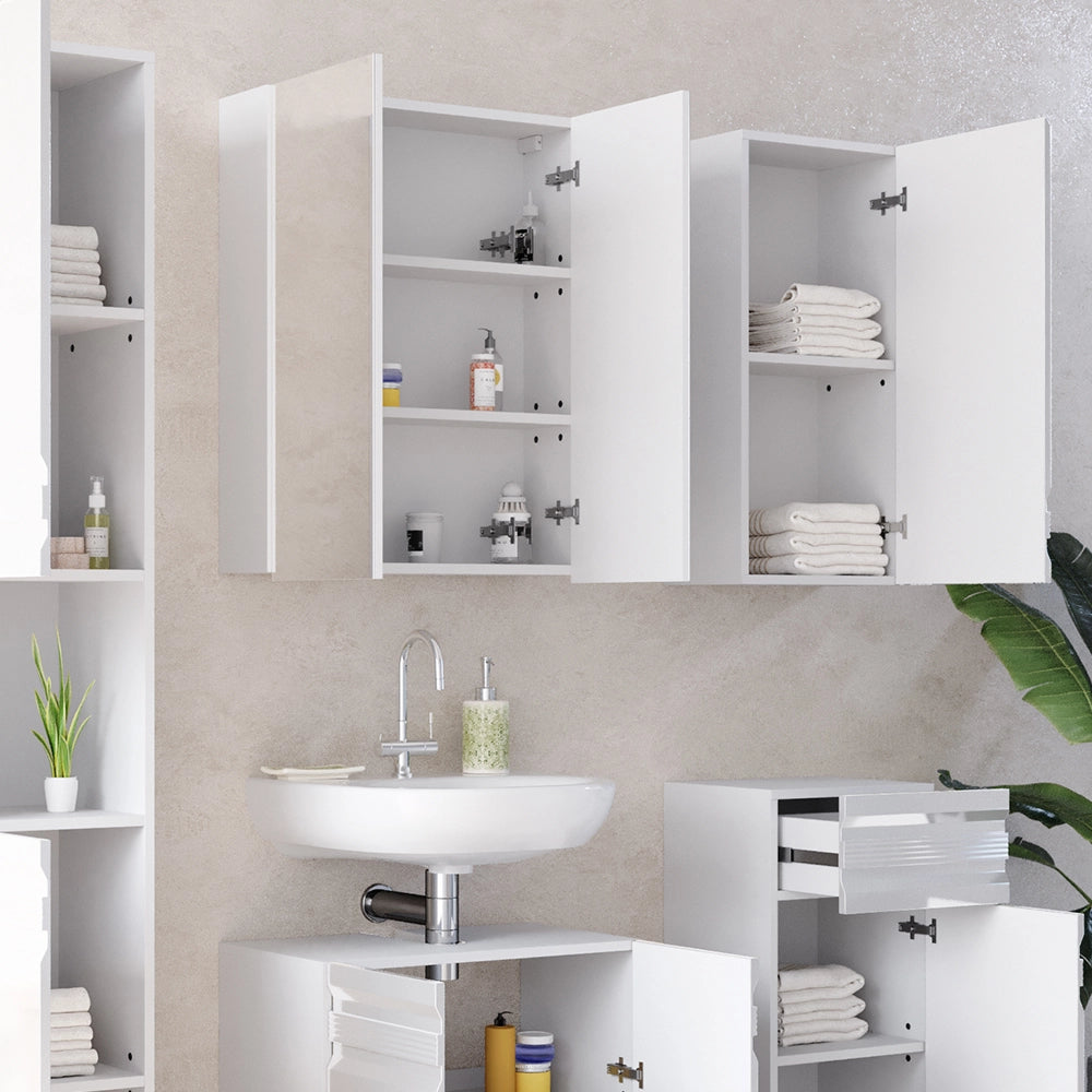 Vicco Set mobili bagno Bianco lucido 5 parti