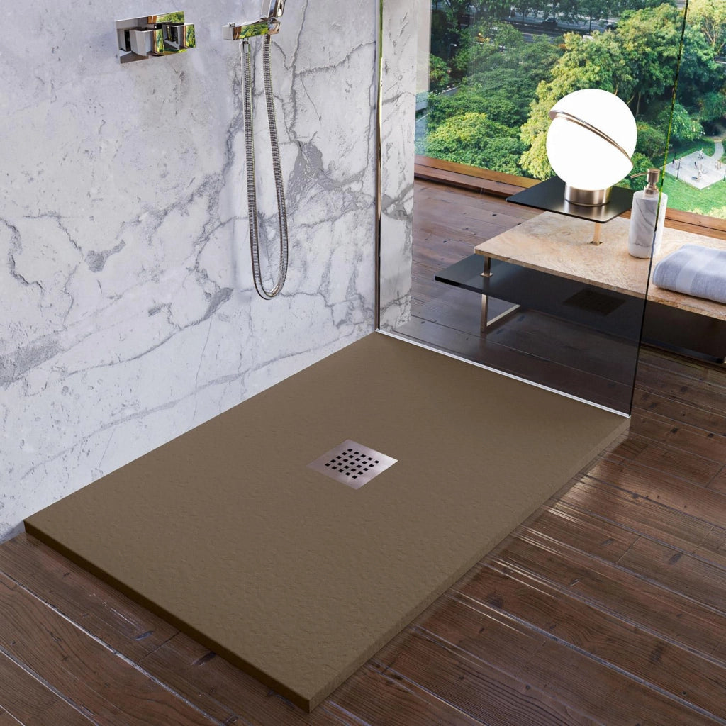 Piatto Doccia in Pietra 80x140 cm Bonussi Ardesia Stone Central Marrone
