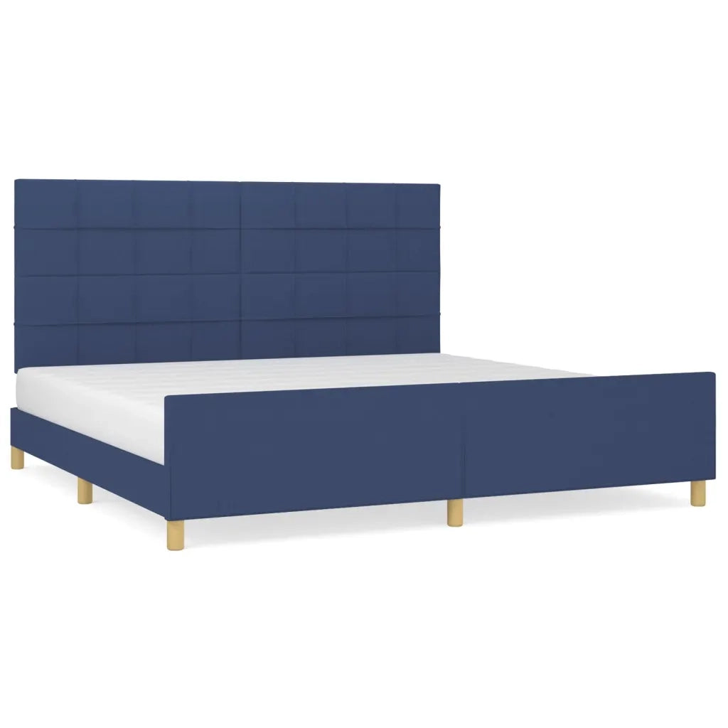 Giroletto senza Materasso Blu 200x200 cm in Tessuto