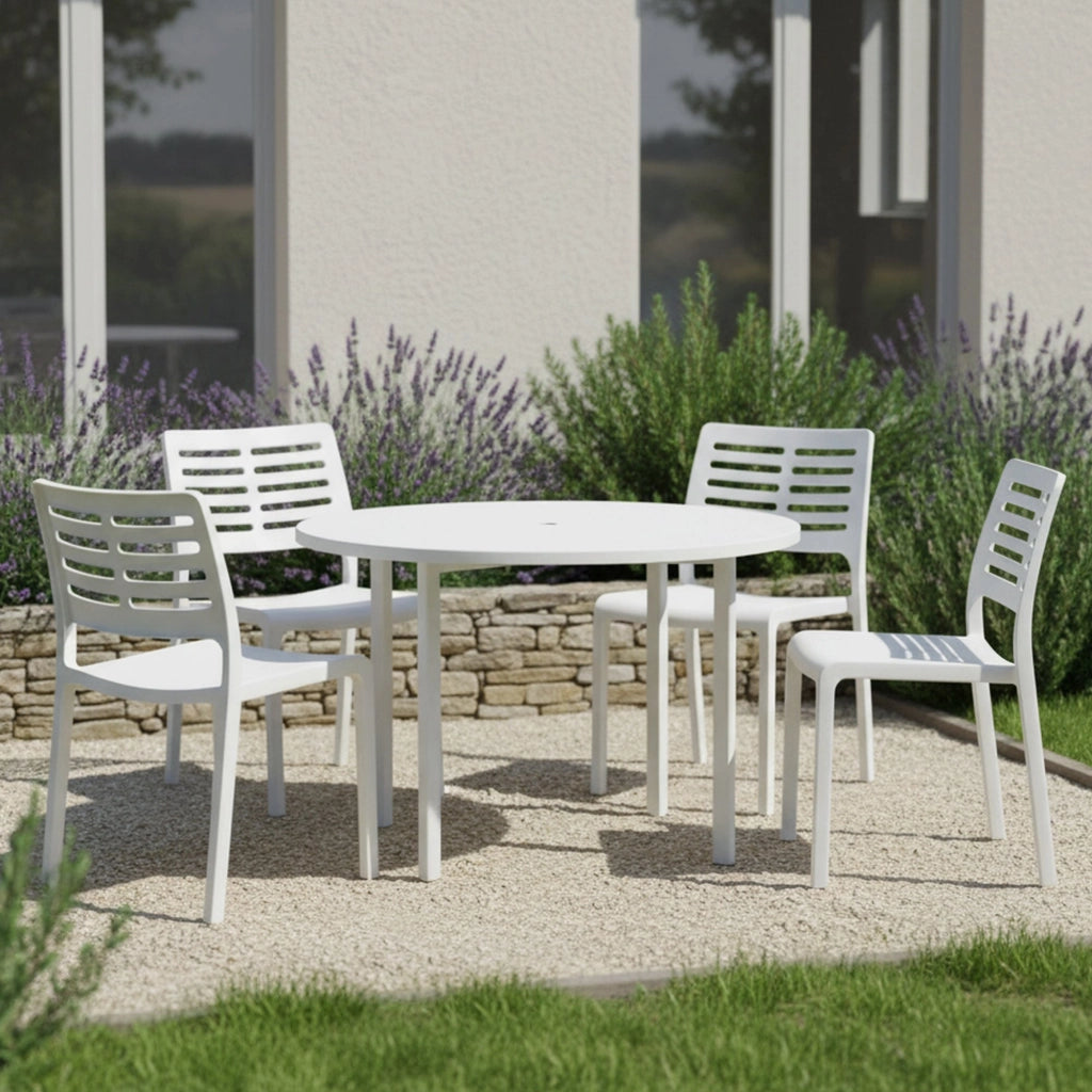 Canoe, Sedia da Esterno 4 Sedie Made in Italy, Bianco