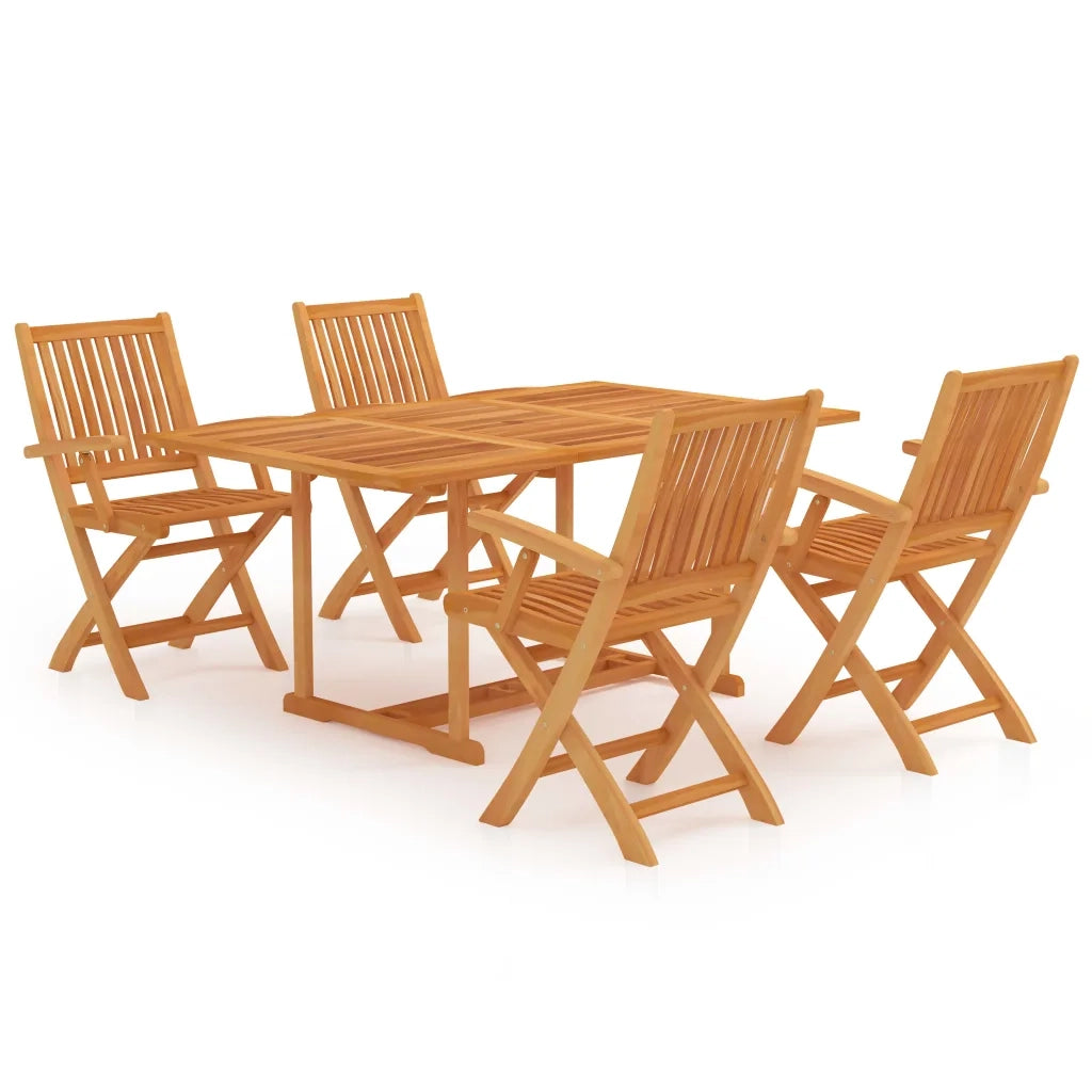 Set da Pranzo da Giardino 5 pz in Legno Massello di Teak cod mxl 74844